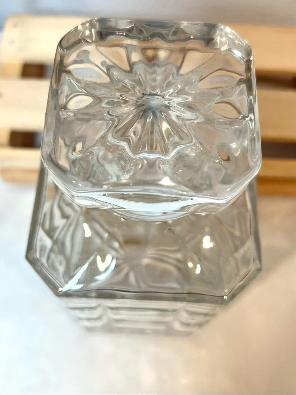 💥3/$50 Godinger “Aberdeen” 20 oz. Faceted Crystal Decanter w Matching Stopper